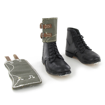 German heer ankle black boots with gaiters