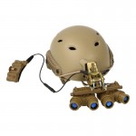 Base Jump Fast Helmet with Ground Panoramic GPNVG-18 NVG (Beige)